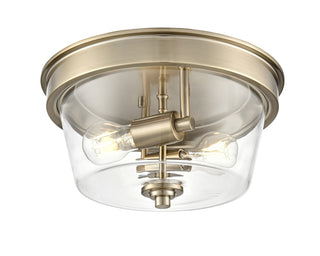 Buy modern-gold-with-clear-glass-and-clear-shade Strayhan Flush Mount Ceiling Light by Millennium