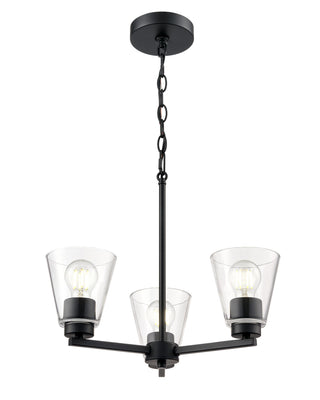 Buy matte-black-with-clear-glass-and-clear-shade Strayhan Chandelier by Millennium