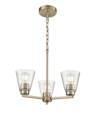 Buy modern-gold-with-clear-glass-and-clear-shade Strayhan Chandelier by Millennium
