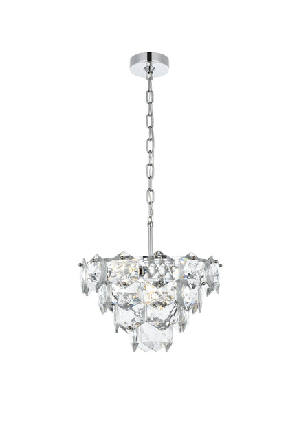 Adaline Chandelier by Elegant Lighting – Lights: 6 Light (16.00"L x 16.00"W x 10.00"H) – Finish: Chrome and Clear and Clear Shade – Elegant Lighting-1050D16C