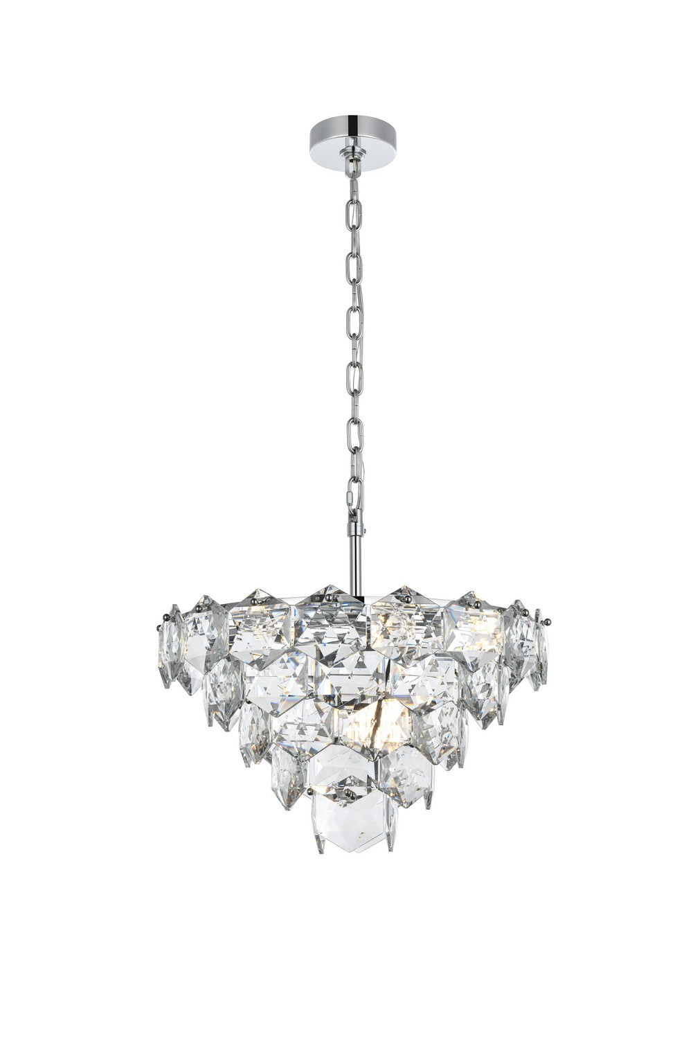 Adaline Chandelier by Elegant Lighting – Lights: 8 Light (20.00"L x 20.00"W x 12.00"H) – Finish: Chrome and Clear and Clear Shade – Elegant Lighting-1050D20C