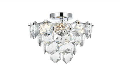 Adaline Flush Mount Ceiling Light by Elegant Lighting – Lights: 6 Light (16.00"L x 16.00"W x 12.00"H) – Finish: Chrome and Clear Shade – Elegant Lighting-1050F16C