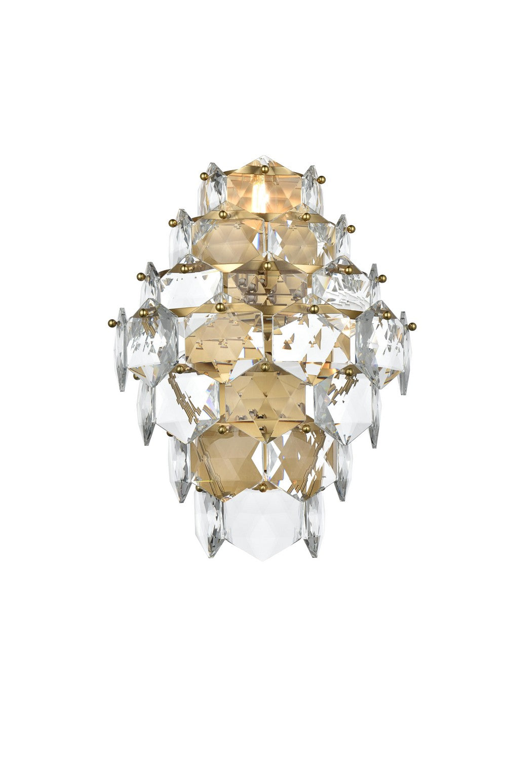 Adaline Sconce by Elegant Lighting – Lights: 4 Light (14.00"W x 18.00"H) – Finish: Satin Gold and Clear Shade – Elegant Lighting-1050W18SG