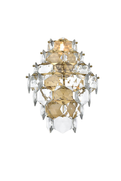Adaline Sconce by Elegant Lighting – Lights: 4 Light (14.00"W x 18.00"H) – Finish: Satin Gold and Clear Shade – Elegant Lighting-1050W18SG