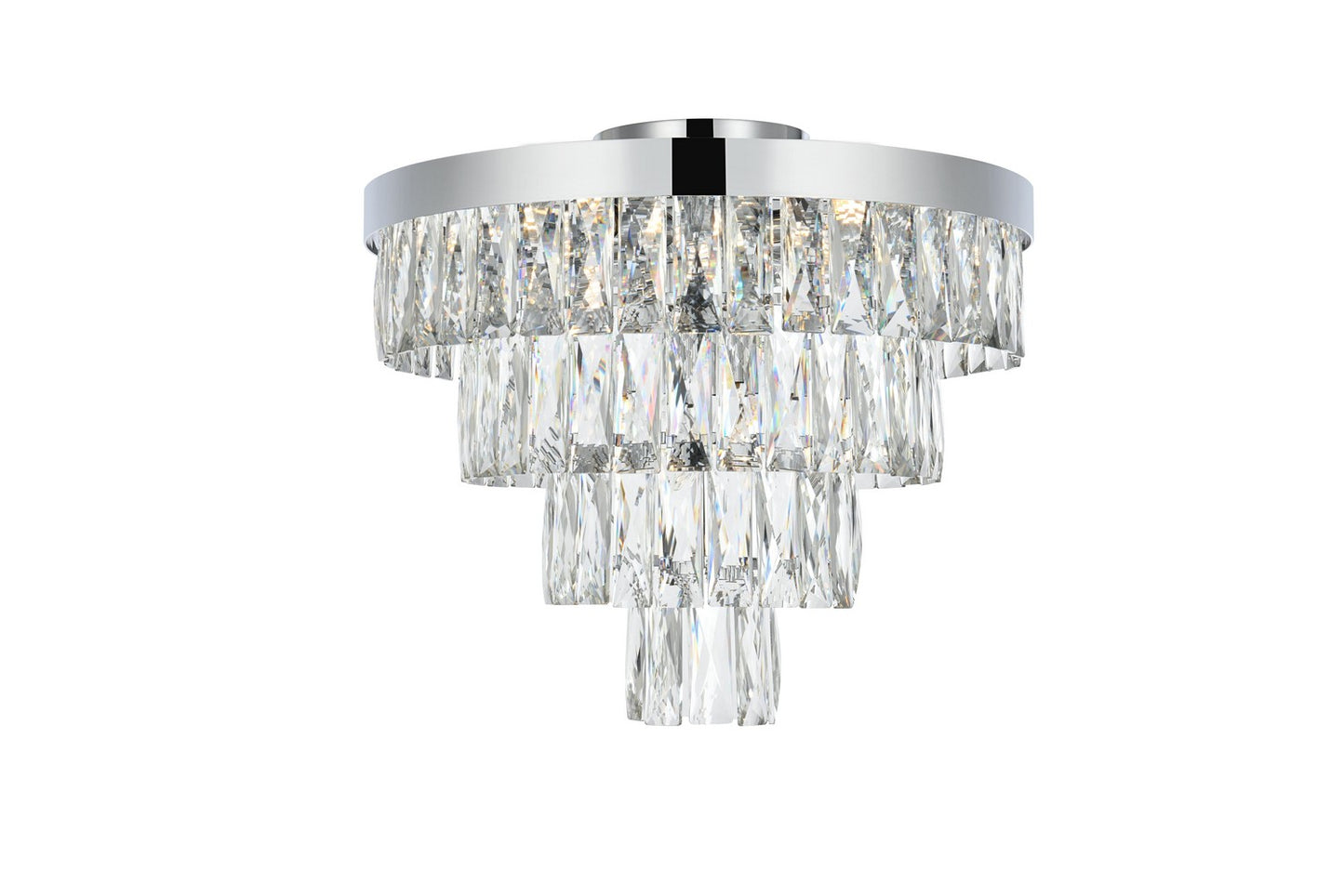 Josephine Flush Mount Ceiling Light by Elegant Lighting – Lights: 6 Light (18.00"L x 18.00"W x 15.50"H) – Finish: Chrome and Clear Shade – Elegant Lighting-1060F18C