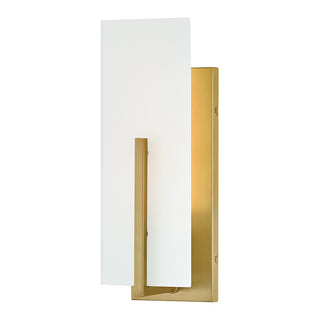 Buy lacquered-brass-with-etched-white-glass-and-white-shade Roman Outdoor (Damp) Sconce by Lark