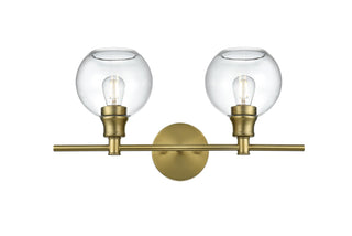 Buy satin-gold-with-clear-glass-and-clear-shade Collier Outdoor (Damp) Sconce by Elegant Lighting