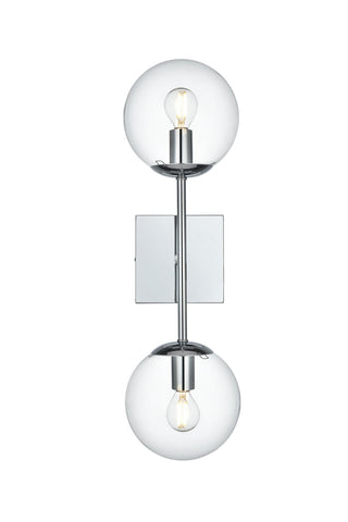 Buy satin-gold-with-clear-glass-and-clear-shade Neri Outdoor (Damp) Sconce by Elegant Lighting