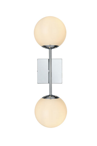 Buy satin-gold-with-white-glass-and-white-shade Neri Outdoor (Damp) Sconce by Elegant Lighting