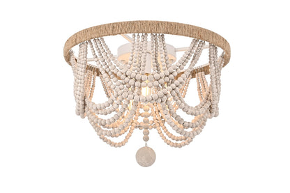 Jolie Flush Mount Ceiling Light by Elegant Lighting – Lights: 4 Light (16.00"L x 16.00"W x 11.00"H) – Finish: Antique white – Elegant Lighting-LD306F16WH