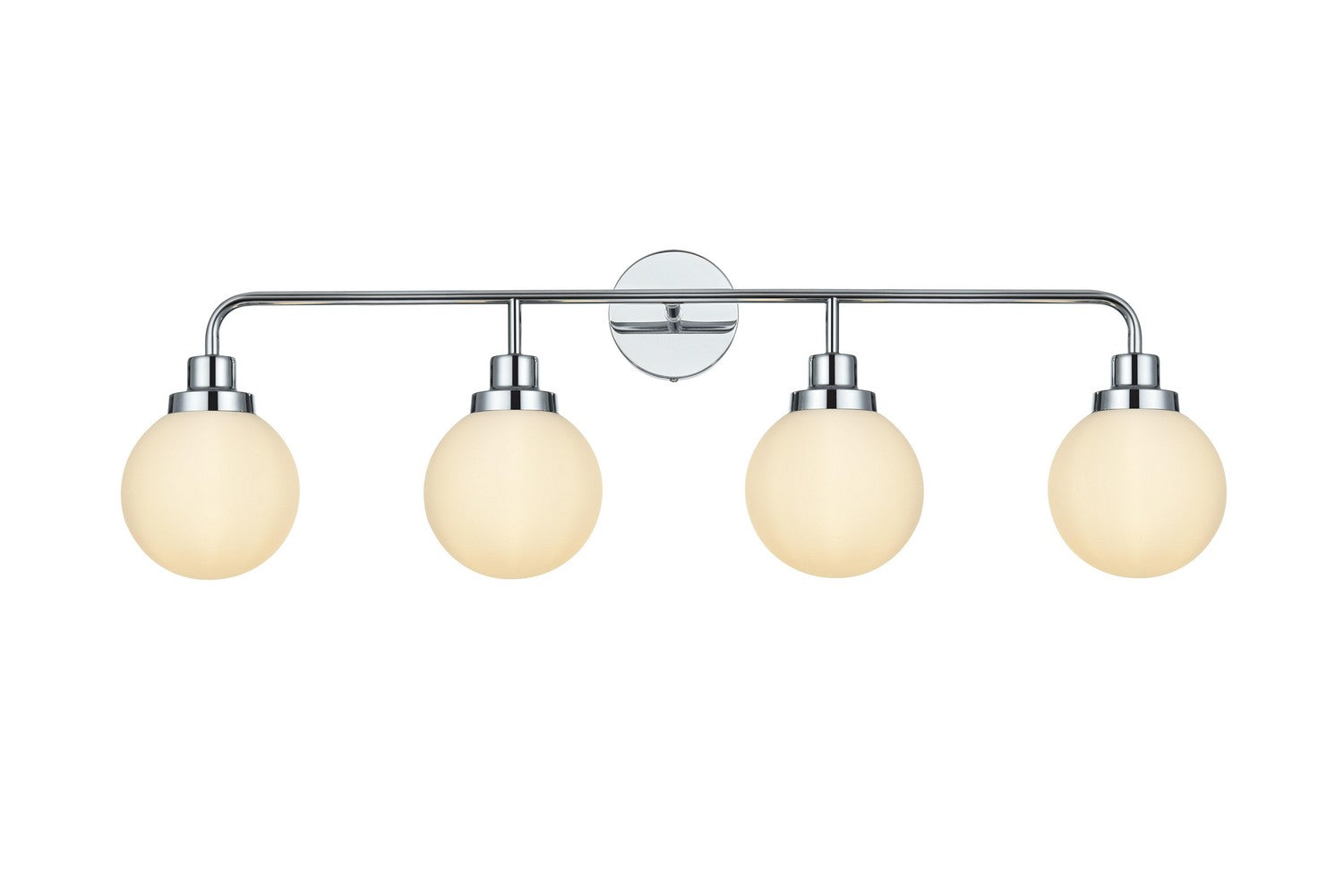 Hanson Sconce by Elegant Lighting – Lights: 4 Light (37.00"W x 12.00"H) – Finish: Chrome with Opal White Glass and White Shade – Elegant Lighting-LD7036W38C