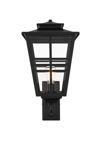Buy black-and-clear-shade Macon Outdoor (Wet) Wall Lantern by Elegant Lighting