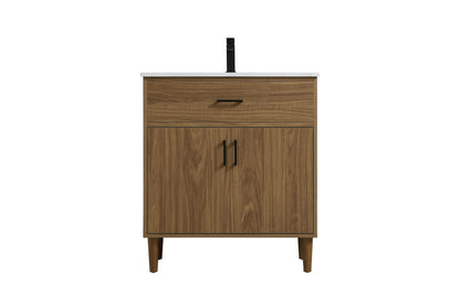 Chandler Vanity by Elegant Lighting – Lights: One Light (30.00"L x 19.00"W x 34.00"H) – Finish: Walnut Brown – Elegant Lighting-VF25030WB