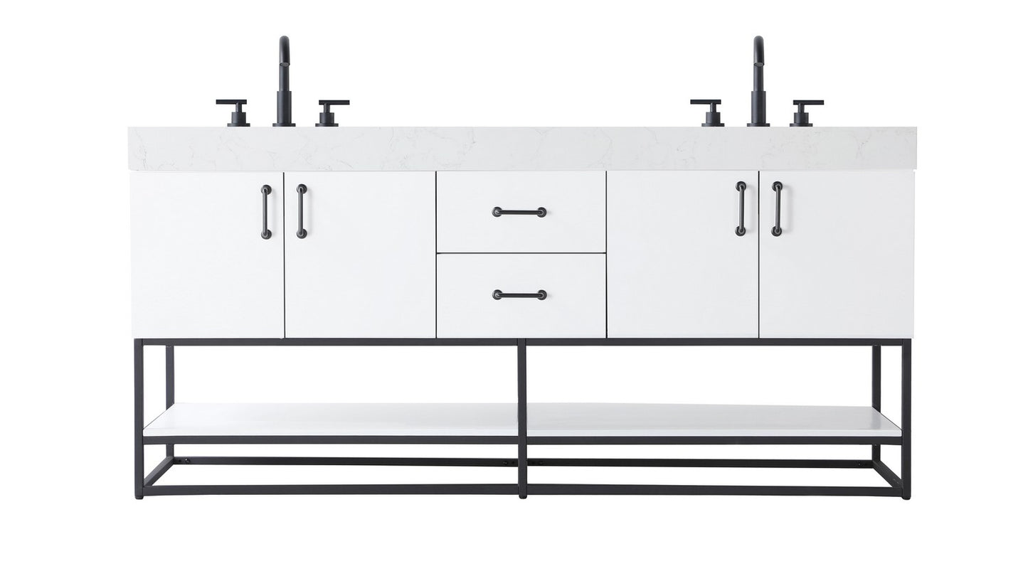 Caroline Vanity by Elegant Lighting – Lights: One Light (72.00"L x 21.50"W x 34.00"H) – Finish: White – Elegant Lighting-VF29272DWH