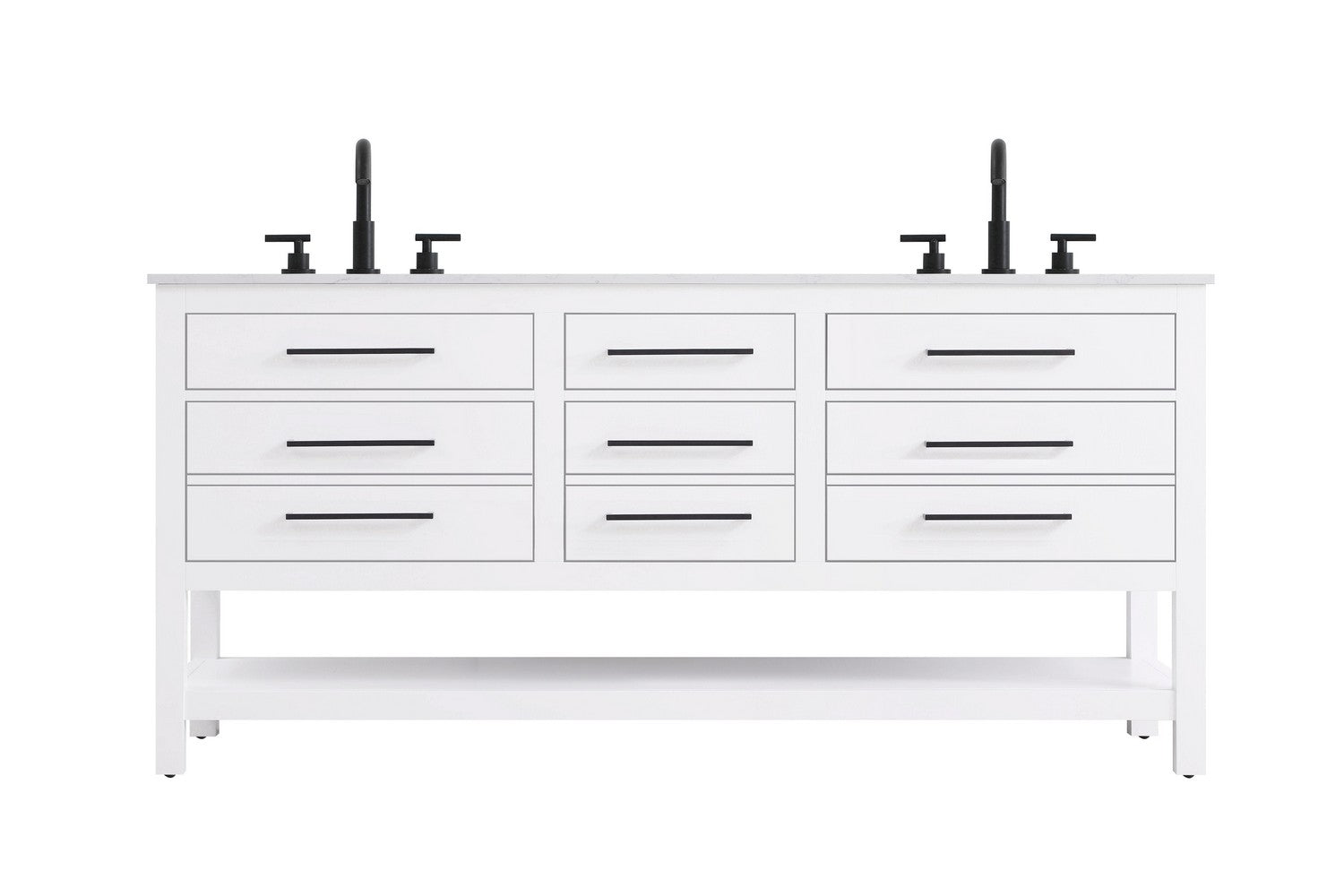 Karson Vanity by Elegant Lighting – Lights: One Light (72.00"L x 22.00"W x 34.00"H) – Finish: White – Elegant Lighting-VF60572DWH