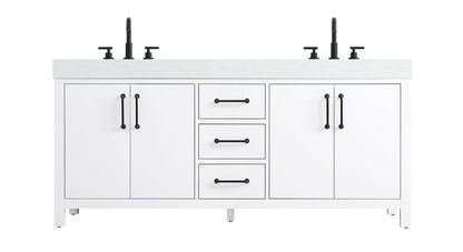 Nathan Vanity by Elegant Lighting – Lights: One Light (72.00"L x 22.00"W x 34.00"H) – Finish: White – Elegant Lighting-VF60672DWH