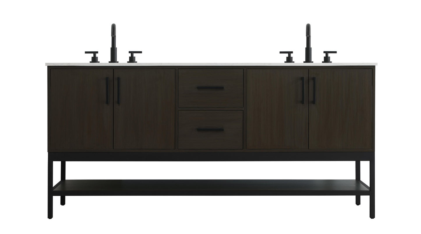 Lennox Vanity by Elegant Lighting – Lights: One Light (72.00"W x 22.00"H) – Finish: Mocha Brown – Elegant Lighting-VF60772DMMB