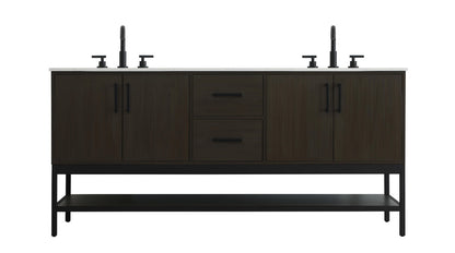 Lennox Vanity by Elegant Lighting – Lights: One Light (72.00"W x 22.00"H) – Finish: Mocha Brown – Elegant Lighting-VF60772DMMB