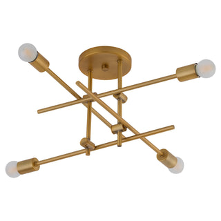 Buy brushed-brass Mika Outdoor (Damp) Semi-Flush Mount Ceiling Light by Quorum