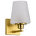 Vintage Brass with Etched White Glass and White Shade