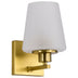 Vintage Brass with Etched White Glass and White Shade