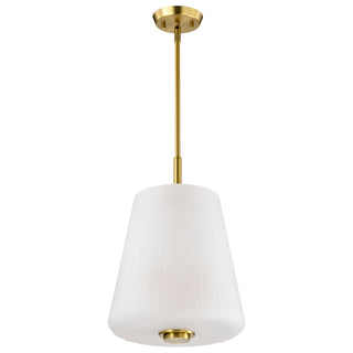Buy vintage-brass-with-etched-white-glass-and-white-shade Lune Pendant by Nuvo Lighting