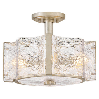 Buy glacial-with-clear-water-glass-glass-and-clear-textured-shade Florian Flush Mount Ceiling Light by Fredrick Ramond
