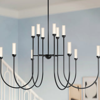 Buy black-and-white-shade Moraine Chandelier by Kichler
