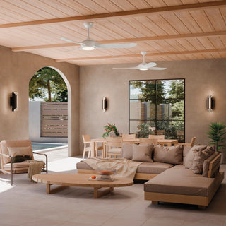 Buy white-finish-with-white-blades Mylo Outdoor (Wet) Ceiling Fan with Light by Kichler