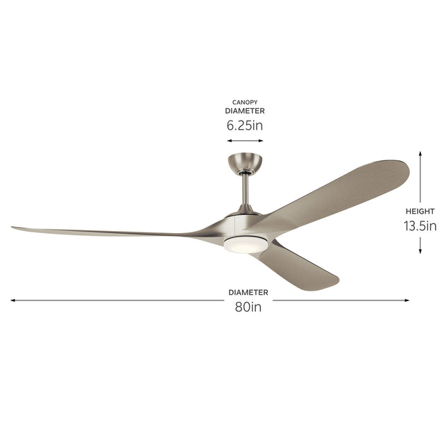 Mylo Outdoor (Wet) Ceiling Fan with Light by Kichler