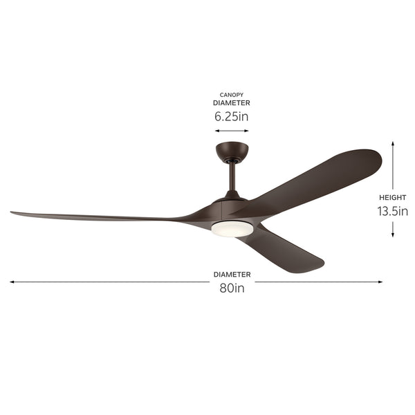 Mylo Outdoor (Wet) Ceiling Fan with Light by Kichler