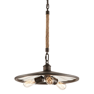 Buy heritage-bronze-and-amber-brown-shade Brooklyn Pendant by Troy Lighting