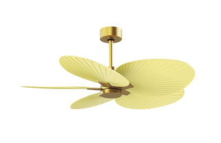 Buy brushed-brass-finish-with-light-yellow-blades 5-Blades Alessandra TROPICAL Matthews Fan Company by Matthews Fan Company