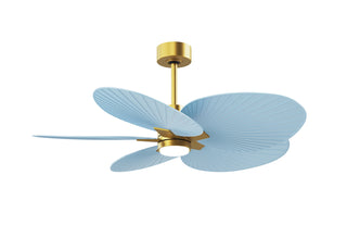 Buy brushed-brass-finish-with-light-blue-blades Alessandra TROPICAL - LK Ceiling Fan by Matthews Fan Company