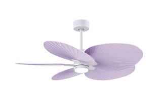 Buy matte-white-finish-with-lilac-blades 5-Blades Alessandra TROPICAL - LK Matthews Fan Company by Matthews Fan Company
