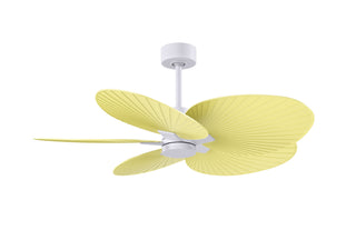 Buy matte-white-finish-with-light-yellow-blades 5-Blades Alessandra TROPICAL Matthews Fan Company by Matthews Fan Company