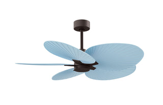Buy textured-bronze-finish-with-light-blue-blades 5-Blades Alessandra TROPICAL Matthews Fan Company by Matthews Fan Company