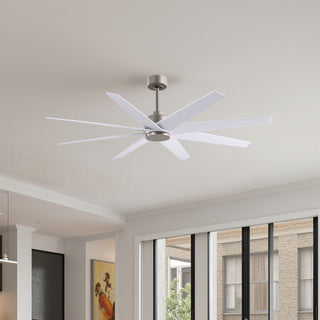 Buy brushed-nickel-finish-with-matte-white-blades 8-Blades Ariella Matthews Fan Company by Matthews Fan Company