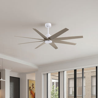Buy matte-white-finish-with-gray-ash-tone-blades 8-Blades Ariella Matthews Fan Company by Matthews Fan Company