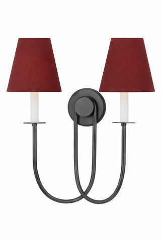 Buy old-bronze-with-garnet-linen-glass Midtown Outdoor (Damp) Sconce by Hudson Valley