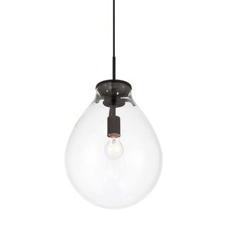 Buy matte-black-with-clear-glass-glass-and-clear-shade Drop Pendant by Golden