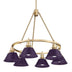 Brushed Champagne Brass with Exotic Purple Glass and Purple Shade