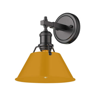 Buy matte-black-with-auric-yellow-glass-and-yellow-shade Orwell Vanity by Golden