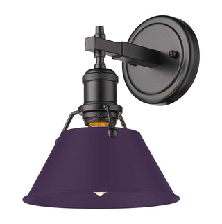 Buy matte-black-with-exotic-purple-glass-and-purple-shade Orwell Vanity by Golden