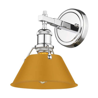 Buy chrome-with-auric-yellow-glass-and-yellow-shade Orwell Vanity by Golden