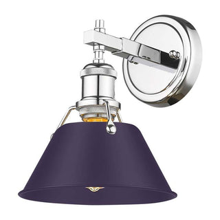 Buy chrome-with-exotic-purple-glass-and-purple-shade Orwell Vanity by Golden