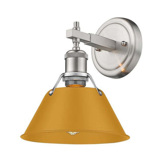 Buy pewter-with-auric-yellow-glass-and-yellow-shade Orwell Vanity by Golden