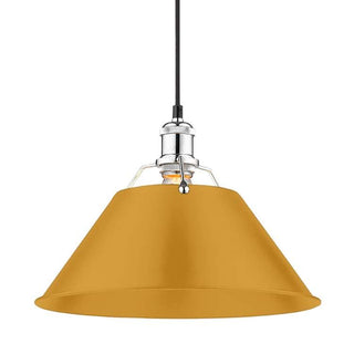 Buy chrome-with-auric-yellow-glass-and-yellow-shade Orwell Pendant by Golden