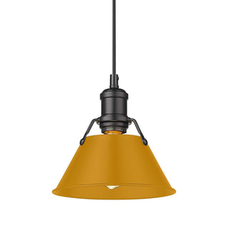 Buy matte-black-with-auric-yellow-glass-and-yellow-shade Orwell Pendant by Golden