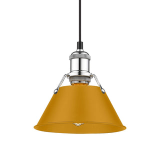 Buy chrome-with-auric-yellow-glass-and-yellow-shade Orwell Pendant by Golden